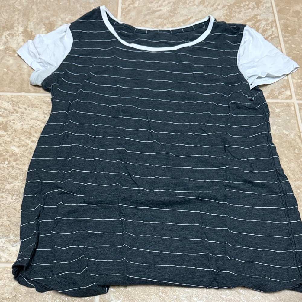 lululemon athletica Black and White Striped Tee